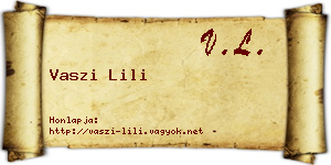 Vaszi Lili névjegykártya