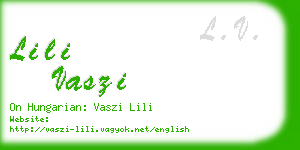 lili vaszi business card